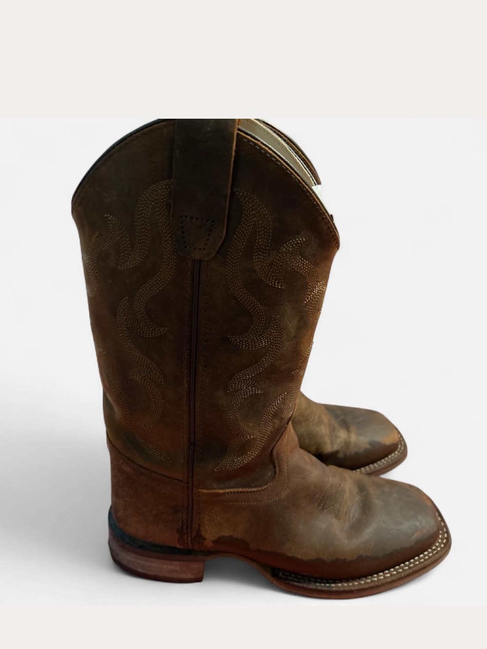 Boy’s Brown Western Leather Pull-On Boots